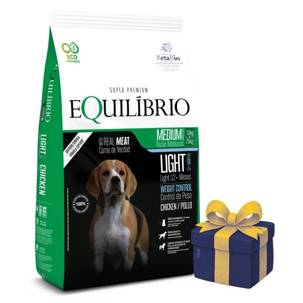 Imagen de Alimento EQUILIBRIO Perro Light Raza Mediana 15 kg + Regalo