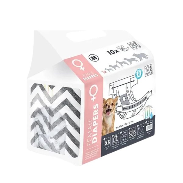 Imagen de Pañales Para Perro M-PETS Diapers Hembra Talle XS - 10 Unidades