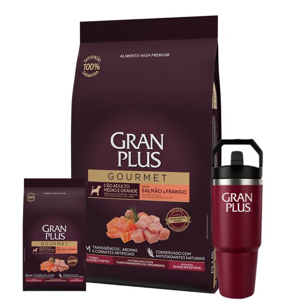 Imagen de Alimento GRANPLUS Perro Adulto Raza Mediana y Grande Salmón y Pollo 15 + 1.5 kg + Regalo