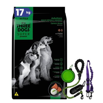 Imagen de Alimento THREE DOGS Perro Super Premium Adulto Raza Mediana y Grande 15 + 2 kg + Regalo