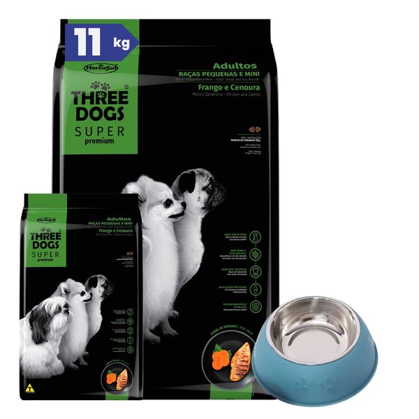 Imagen de Alimento THREE DOGS Perro Super Premium Adulto Raza Pequeña 11 Kg + Regalo