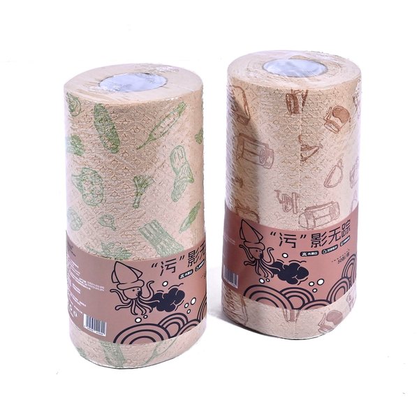 Imagen de ROLLO DE PAPEL TIPO PAÑO DE COLOR NATURAL CON DISEÑO