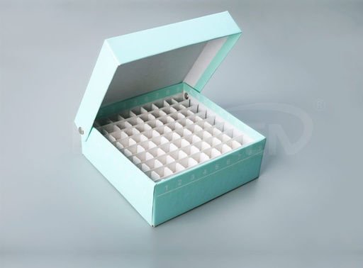 Imagen de Cryobox para 100 Viales 1,5/2 ml de Cartón con Tapa Bisagra