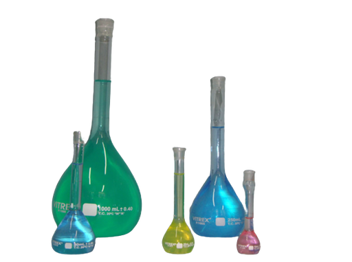 Imagen de Pack de 3 Matraces Aforados con Tapa 20 mL Tolerancia 0,04 Clase "A"