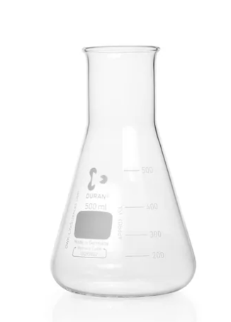 Imagen de Caja de 10 Erlenmeyer Graduados Cuello Ancho 500ml DWK