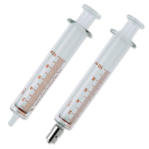 Imagen de Caja de 3 jeringas de vidrio 10 ml Punta Luer de Metal Socorex