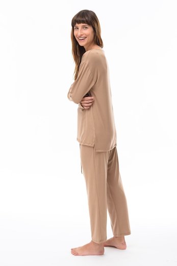 Imagen de Calvin - Pijama Largo Beige