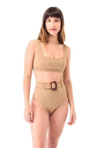 Imagen de Cancún - Bikini Tiro Alto con Cinto Leather