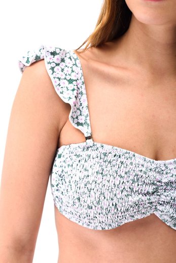 Imagen de Oia - Bikini Tiro Alto Punto Smock Con Volados