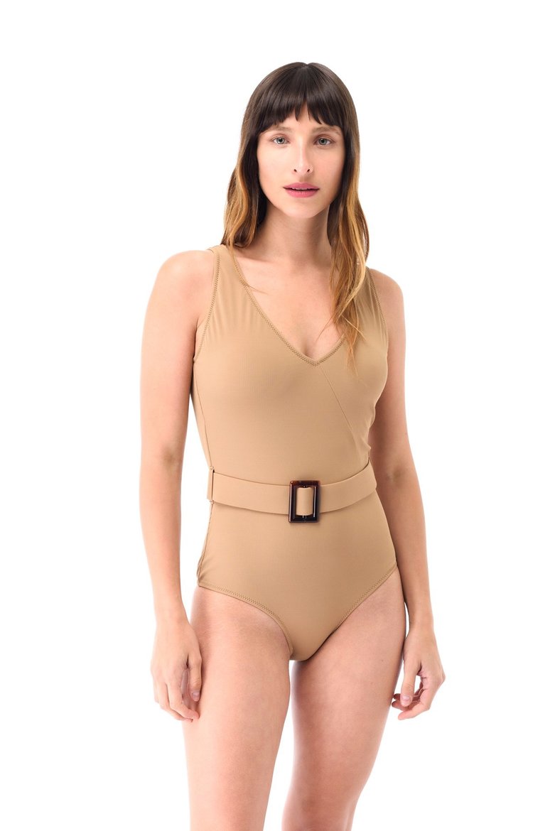 Imagen de Santorini - Malla Enteriza Escote en V con Hebilla Leather