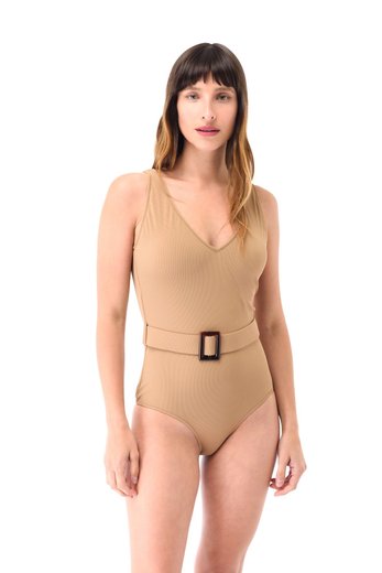 Imagen de Santorini - Malla Enteriza Escote en V con Hebilla Leather
