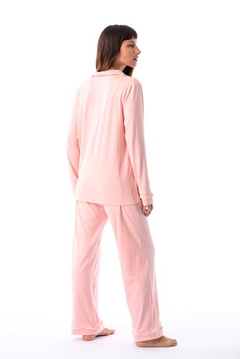 Imagen de Donatella - Pijama Camisero Largo Rosa