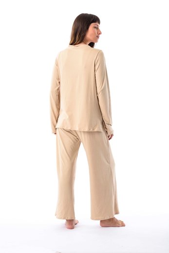 Imagen de Cala - Pijama Manga Larga escote en V Beige