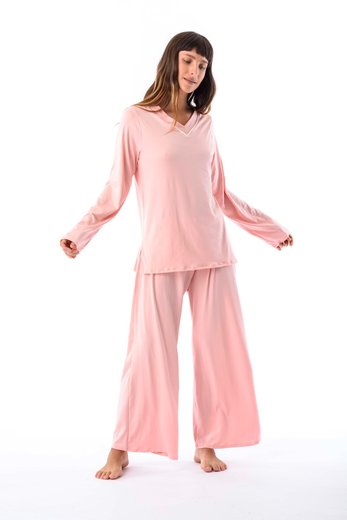 Imagen de Cala - Pijama Manga Larga escote en V Rosa
