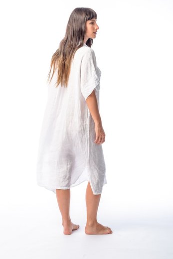 Imagen de Mia - Camisa de Lino Larga Blanca