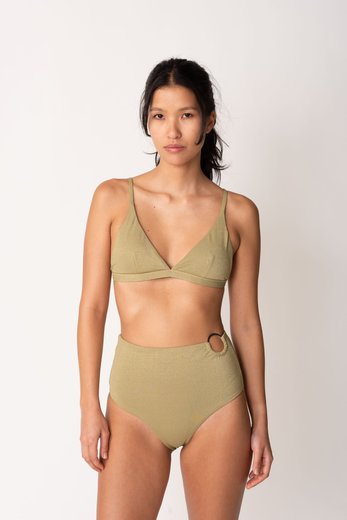 Imagen de Ibiza - Bikini Triángulo Tiro Alto con Argolla Verde