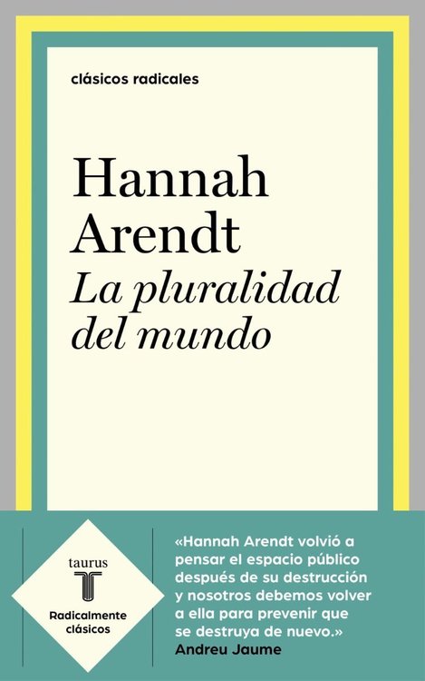 Imagen de La Pluralidad Del Mundo / Hannah Arendt