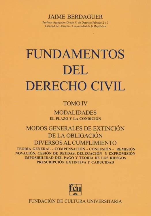Imagen de Fundamentos Del Derecho Civil Tomo 4 / Jaime Berdaguer
