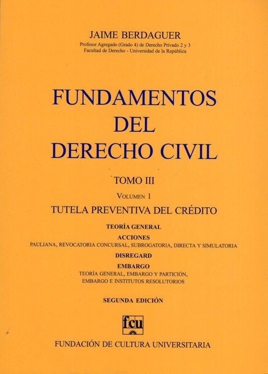 Imagen de Fundamentos Del Derecho Civil Tomo 3 Volumen 1 - Jaime Berdaguer