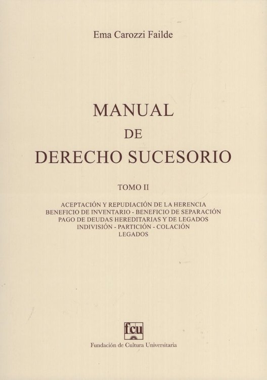 Imagen de Manual De Derecho Sucesorio - Tomo Ii / Ema Carozzi Failde