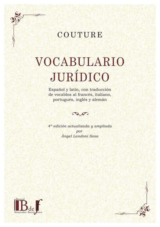 Imagen de Vocabulario Jurídico / Eduardo Couture