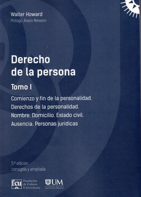 Imagen de DERECHO DE LA PERSONA - TOMO 1 / WALTER HOWARD