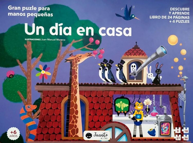 Imagen de UN DÍA EN CASA - LIBRO Y 4 PUZLES / JUANITO BOOKS