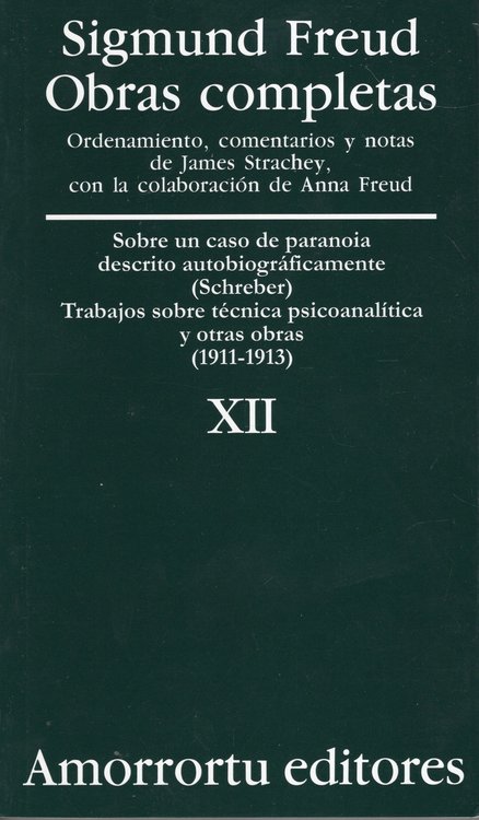 Imagen de OBRAS COMPLETAS XII / SIGMUND FREUD