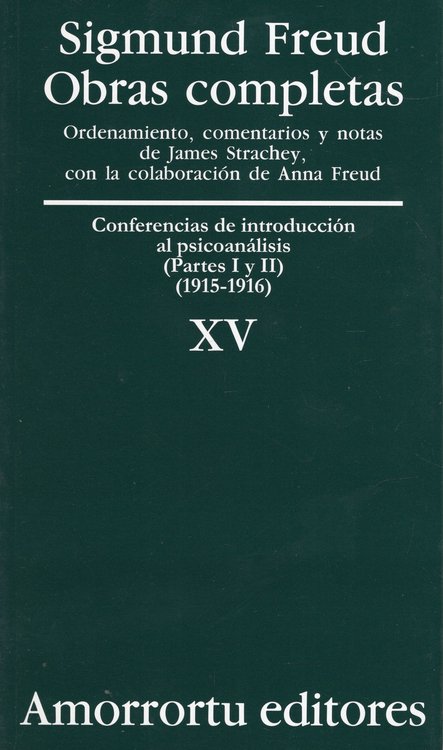 Imagen de OBRAS COMPLETAS XV / SIGMUND FREUD