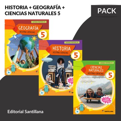 Imagen de HISTORIA, GEOGRAFIA & CIENCIAS NATURALES 5 - DESTINO CIENCIAS / SANTILLANA