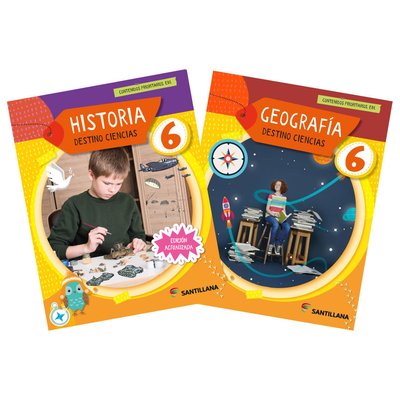 Imagen de PACK SOCIALES 6. DESTINO CIENCIAS. GEOGRAFIA - HISTORIA / SANTILLANA