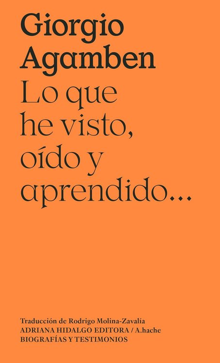 Imagen de LO QUE HE VISTO, OÍDO Y APRENDIDO... / GIORGIO AGAMBEN