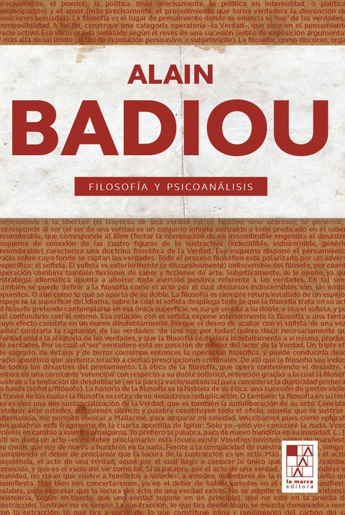 Imagen de FILOSOFÍA Y PSICOANÁLISIS / ALAIN BADIOU