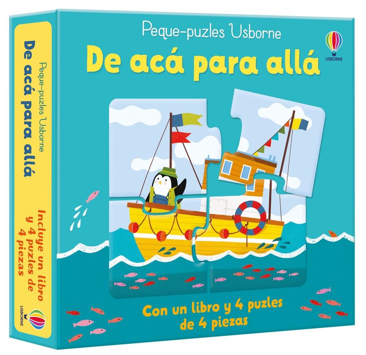 Imagen de DE ACÁ PARA ALLÁ (LIBRO Y 4 PUZLES DE 4 PIEZAS) / USBORNE