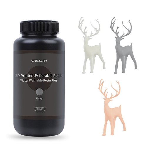 Imagen de Resina Creality Lavable al Agua Plus 500g en Botella de Plástico para Impresora 3D