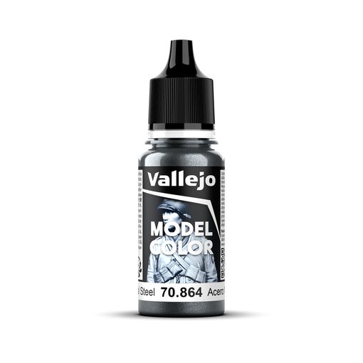 Imagen de Pintura Vallejo Model Color Acero Natural 18 ml.