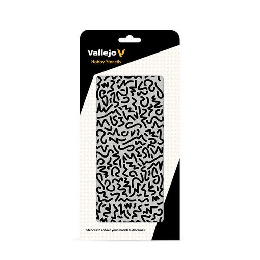 Imagen de Vallejo Stencils Camo Alemán Culebrillas WWII 125 x 125 mm