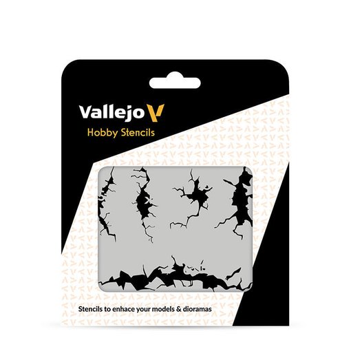 Imagen de Stencil Vallejo Muro Agrietado ST-TX001 125x125 mm