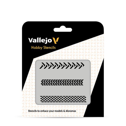 Imagen de Vallejo Stencils Marcas de Neumático 125 x 125 mm