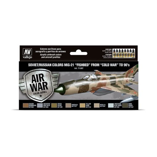 Imagen de Set Vallejo Model Air MiG-21 Fishbed 71.607 (8 x 17 ml)