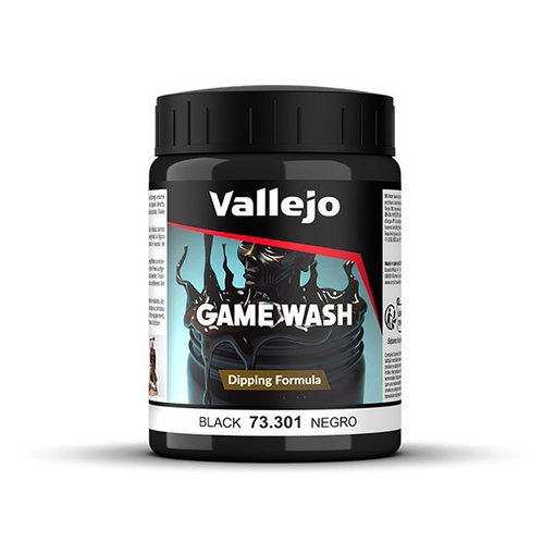 Imagen de Vallejo Pinturas Game Wash Formula de Inmersión Negro 200 ml