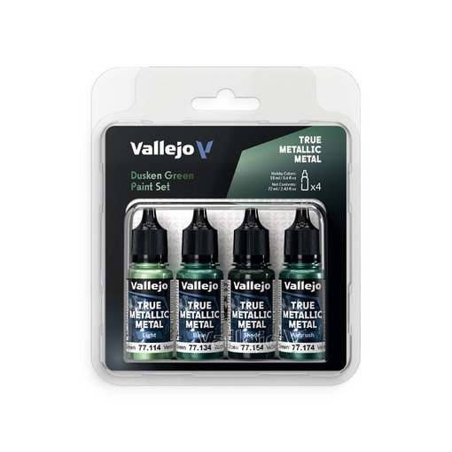 Imagen de Vallejo True Metallic Metal Set Verde Sombrio (4 x 18ml)