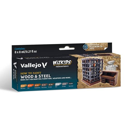 Imagen de Set Vallejo WizKids Wood & Steel 80.256 (8 x 8 ml)