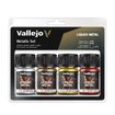 Imagen de Set Vallejo Liquid Metal 70.199 Plata, Oro, Oro Viejo, Cobre