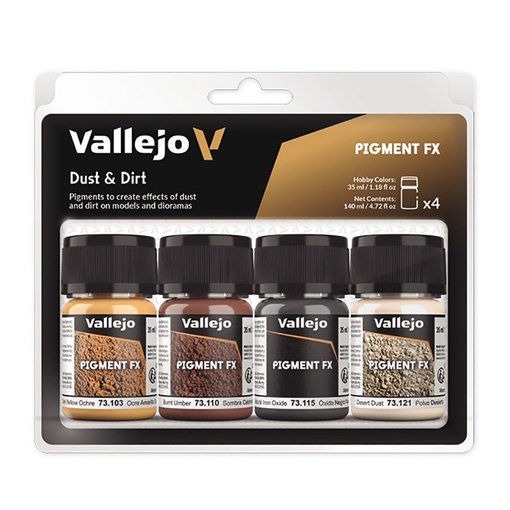 Imagen de Set Vallejo Pigments FX Polvo y Suciedad 73.190 (4x35 ml)
