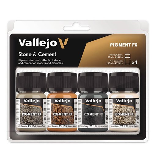 Imagen de Set Vallejo Pigments FX Piedra y Cemento 73.192 (4x35 ml)