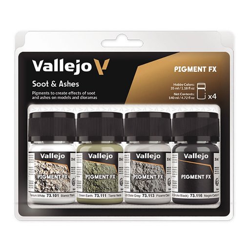 Imagen de Vallejo Pigments FX Hollín y Cenizas Set (4 x 35 ml.)