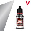 Pintura Vallejo Game Color Metallic Gris Metalizado Oscuro 72.054 con muestra de color