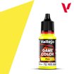 Pintura Vallejo Game Color Fluo Amarillo Fluorescente 72.103 con muestra de color