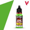 Pintura Vallejo Game Color Fluo Verde Fluorescente 72.104 con muestra de color